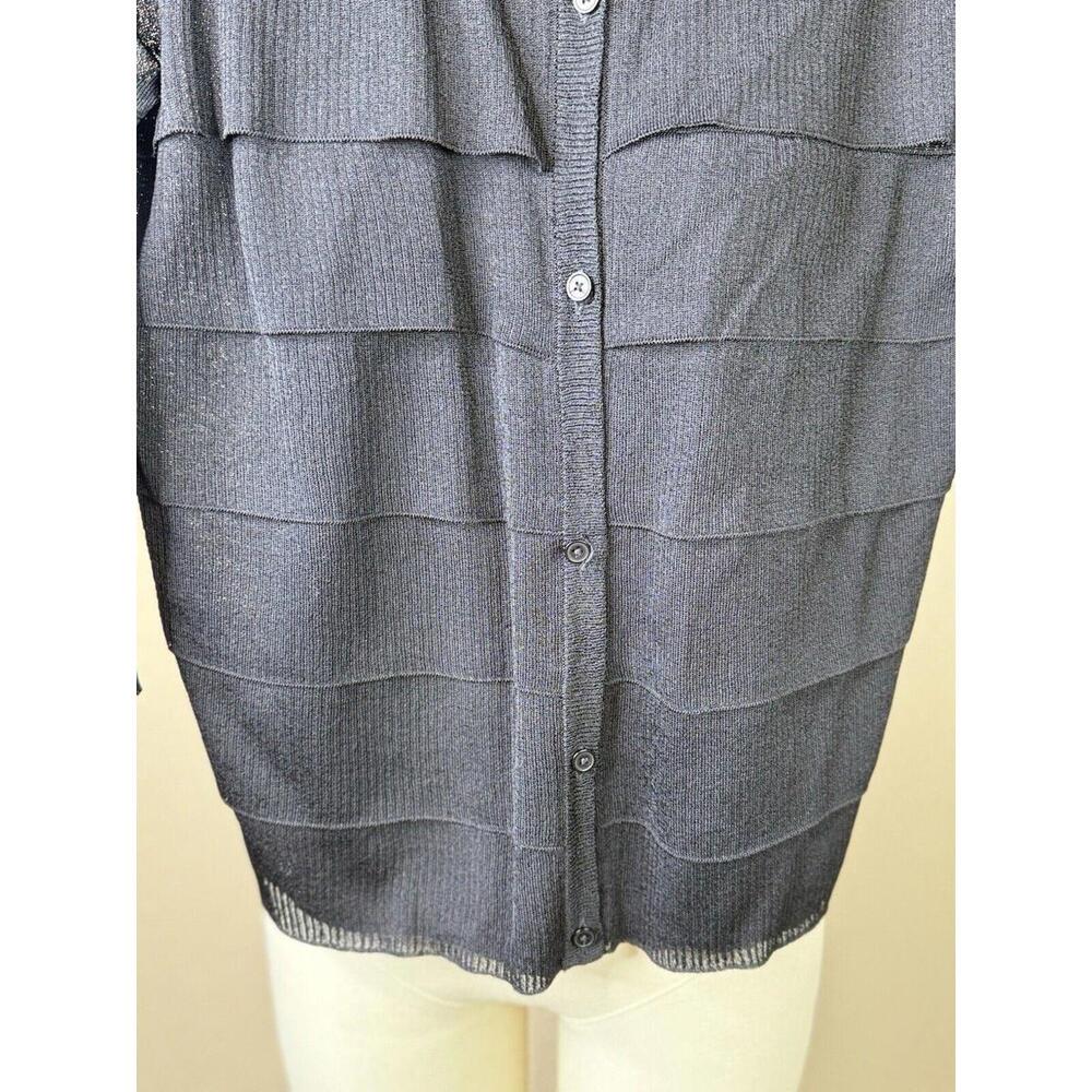 Talbots 3/4 Sleeve Button Down Women  Size L Cardigan Layered /‎ Ruffle front - Picture 4 of 9